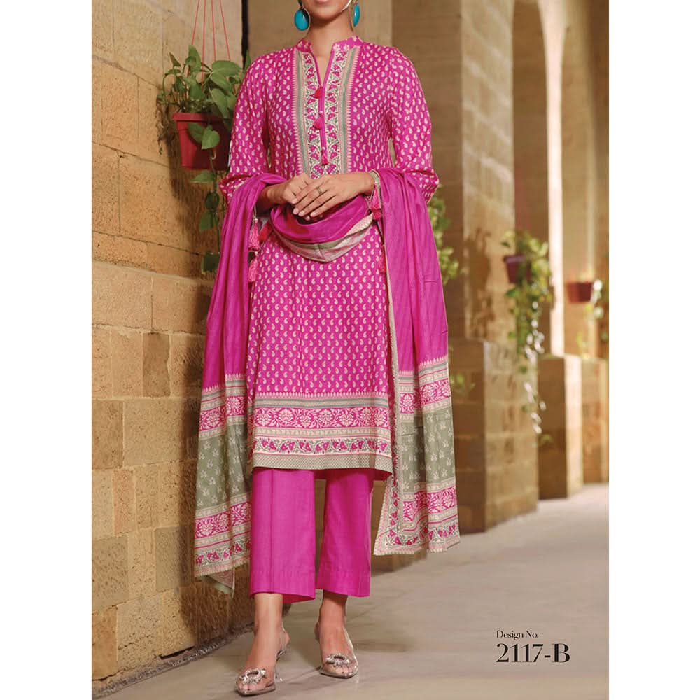 VS Daman Printed Cambric unstitched 3pc Suit V-2, Women, 3Pcs Shalwar Suit, VS Textiles, Chase Value