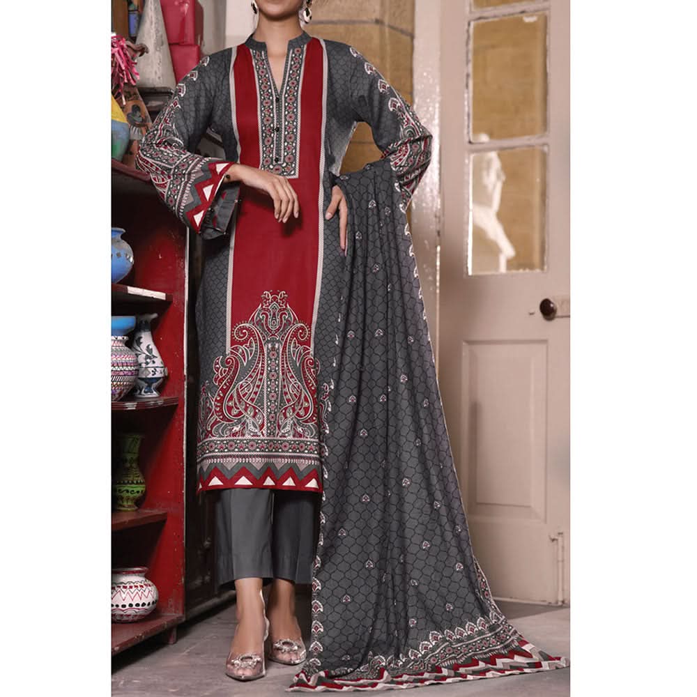 VS Daman Printed Cambric unstitched 3pc Suit V-2, Women, 3Pcs Shalwar Suit, VS Textiles, Chase Value