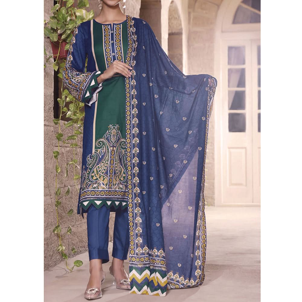 VS Daman Printed Cambric unstitched 3pc Suit V-2, Women, 3Pcs Shalwar Suit, VS Textiles, Chase Value