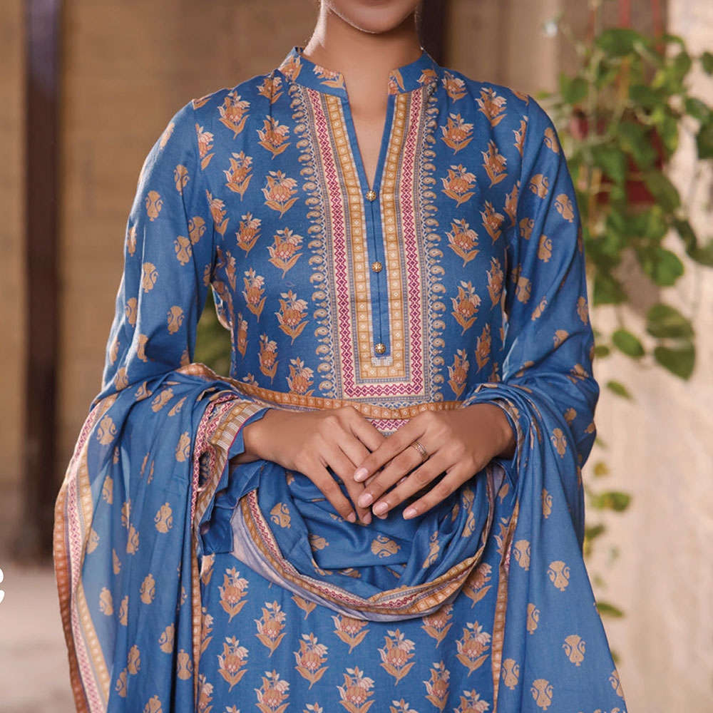 VS Daman Printed Cambric unstitched 3pc Suit V-2, Women, 3Pcs Shalwar Suit, VS Textiles, Chase Value