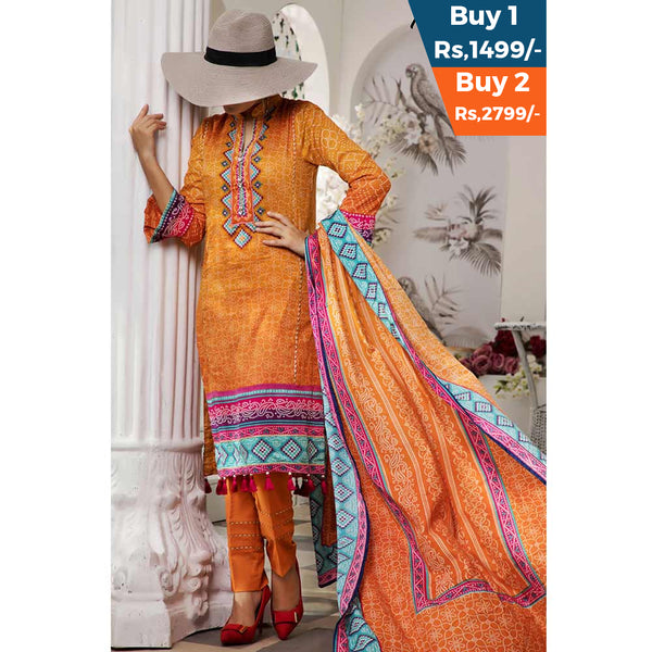 VS Daman Printed Un-Stitched Suit - 212B, Women, 3Pcs Shalwar Suit, VS Textiles, Chase Value