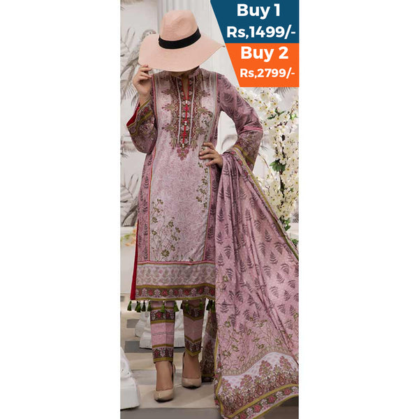 VS Daman Printed Un-Stitched Suit - 214A, Women, 3Pcs Shalwar Suit, VS Textiles, Chase Value