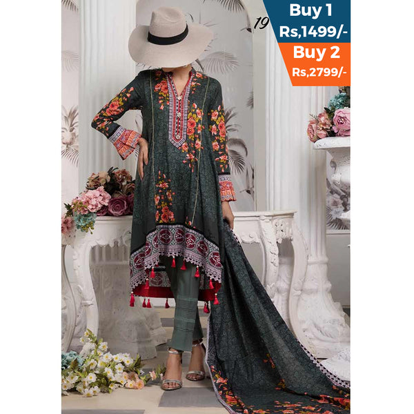 VS Daman Printed Un-Stitched Suit - 217B, Women, 3Pcs Shalwar Suit, VS Textiles, Chase Value