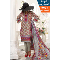 VS Daman Printed Un-Stitched Suit - 218A, Women, 3Pcs Shalwar Suit, VS Textiles, Chase Value