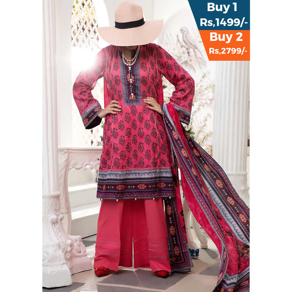 VS Daman Printed Un-Stitched Suit - 218B, Women, 3Pcs Shalwar Suit, VS Textiles, Chase Value