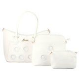 Women's Handbag 3 Pcs (2219) - White, Women, Bags, Chase Value, Chase Value