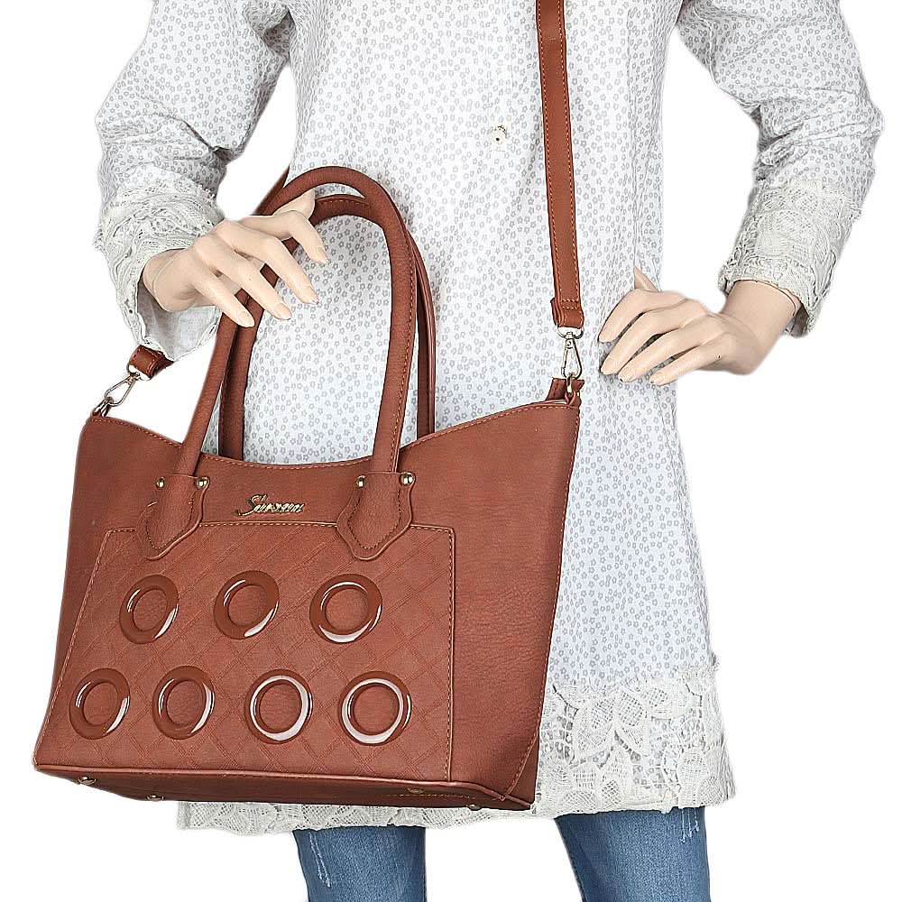 Women's Handbag 3 Pcs (2219) - Brown, Women, Bags, Chase Value, Chase Value