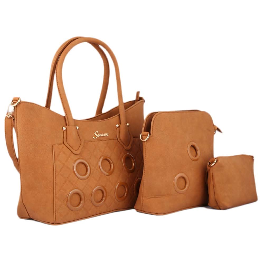 Women's Handbag 3 Pcs (2219) - Taupe, Women, Bags, Chase Value, Chase Value