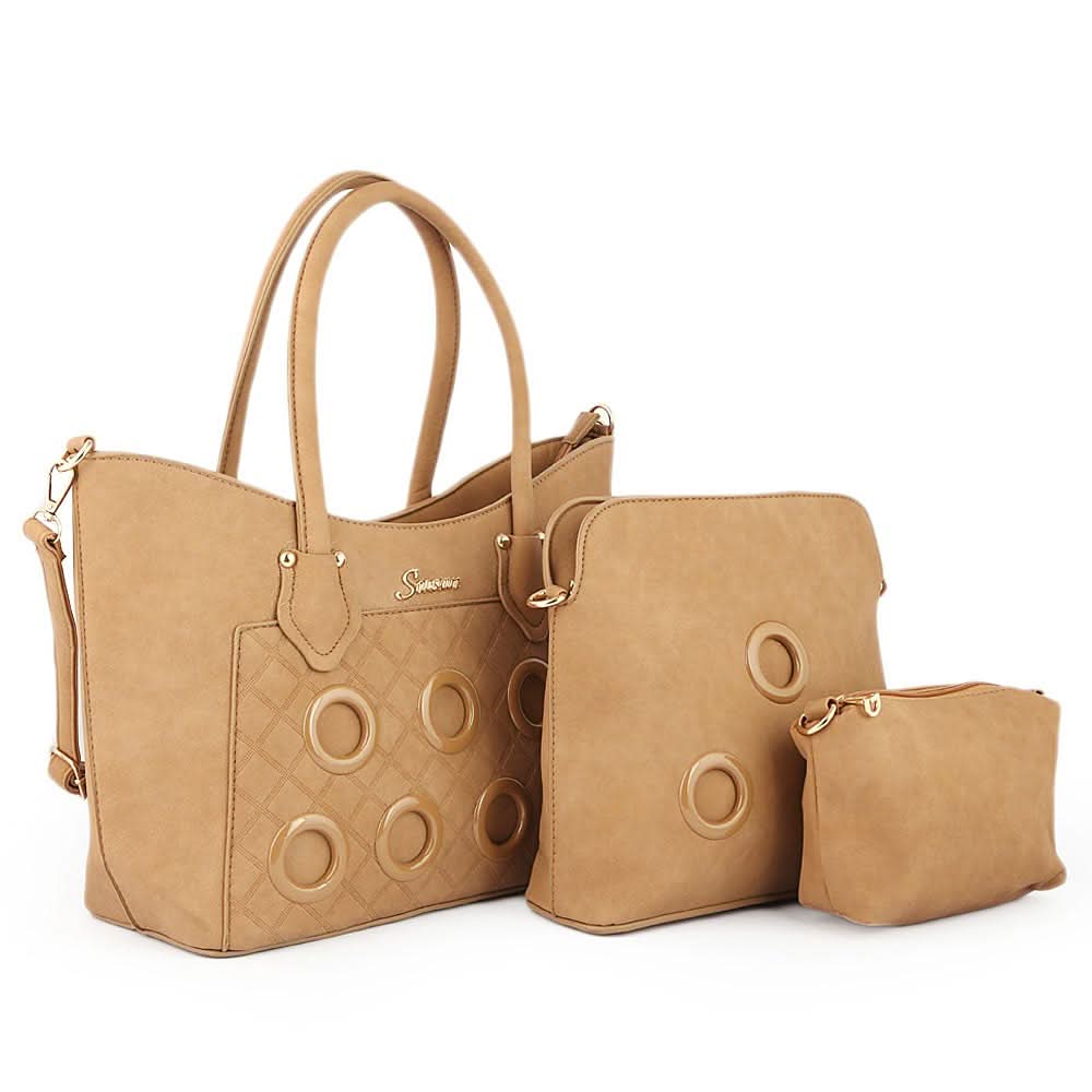 Women's Handbag 3 Pcs (2219) - Apricot, Women, Bags, Chase Value, Chase Value