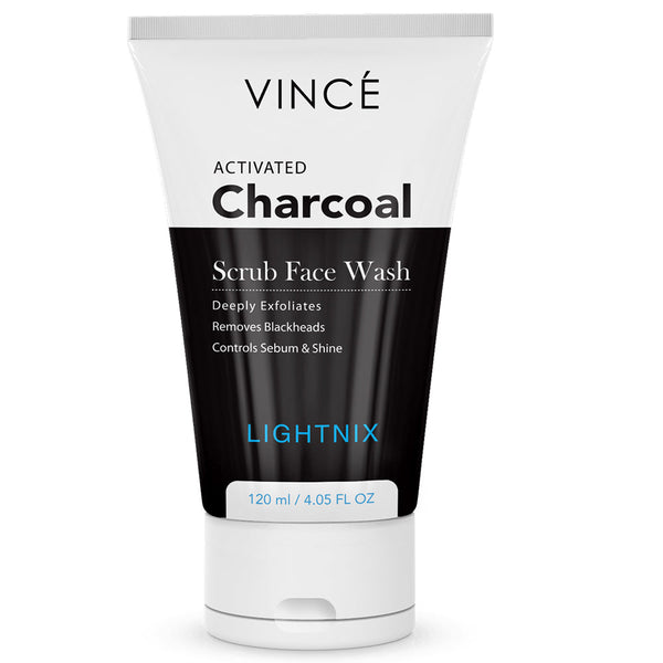 Vince Activated Charcoal Lightnix Scrub Face Wash, Paraben Free, Removes Blackheads, 120ml, Face Washes, Vince, Chase Value