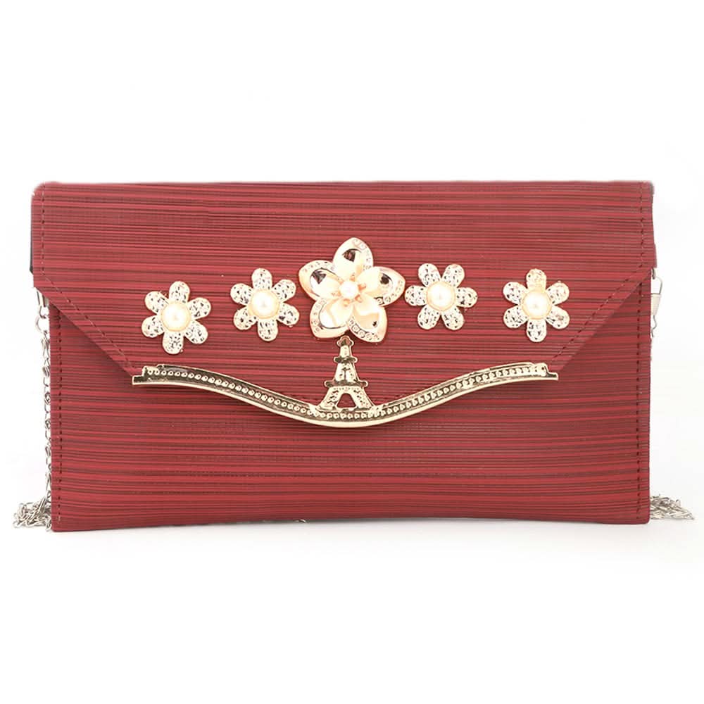 Women's Fancy Clutch (Kam-243) - Dark Pink, Women, Clutches, Chase Value, Chase Value