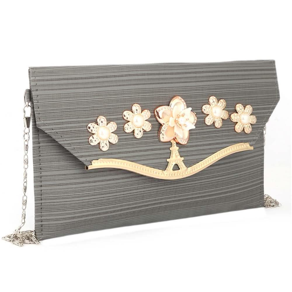 Women's Fancy Clutch (Kam-243) - Grey, Women, Clutches, Chase Value, Chase Value