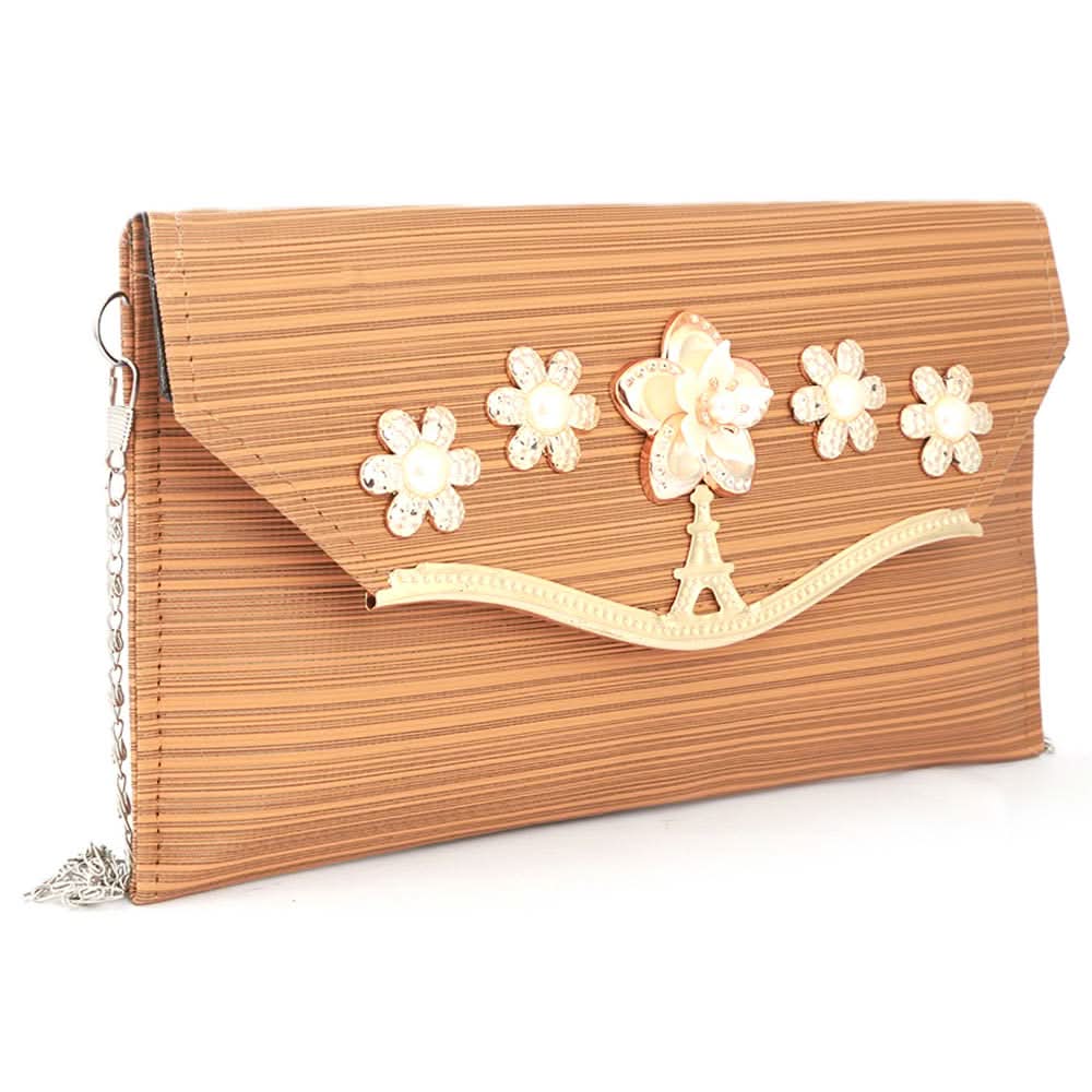 Women's Fancy Clutch (Kam-243) - Brown, Women, Clutches, Chase Value, Chase Value