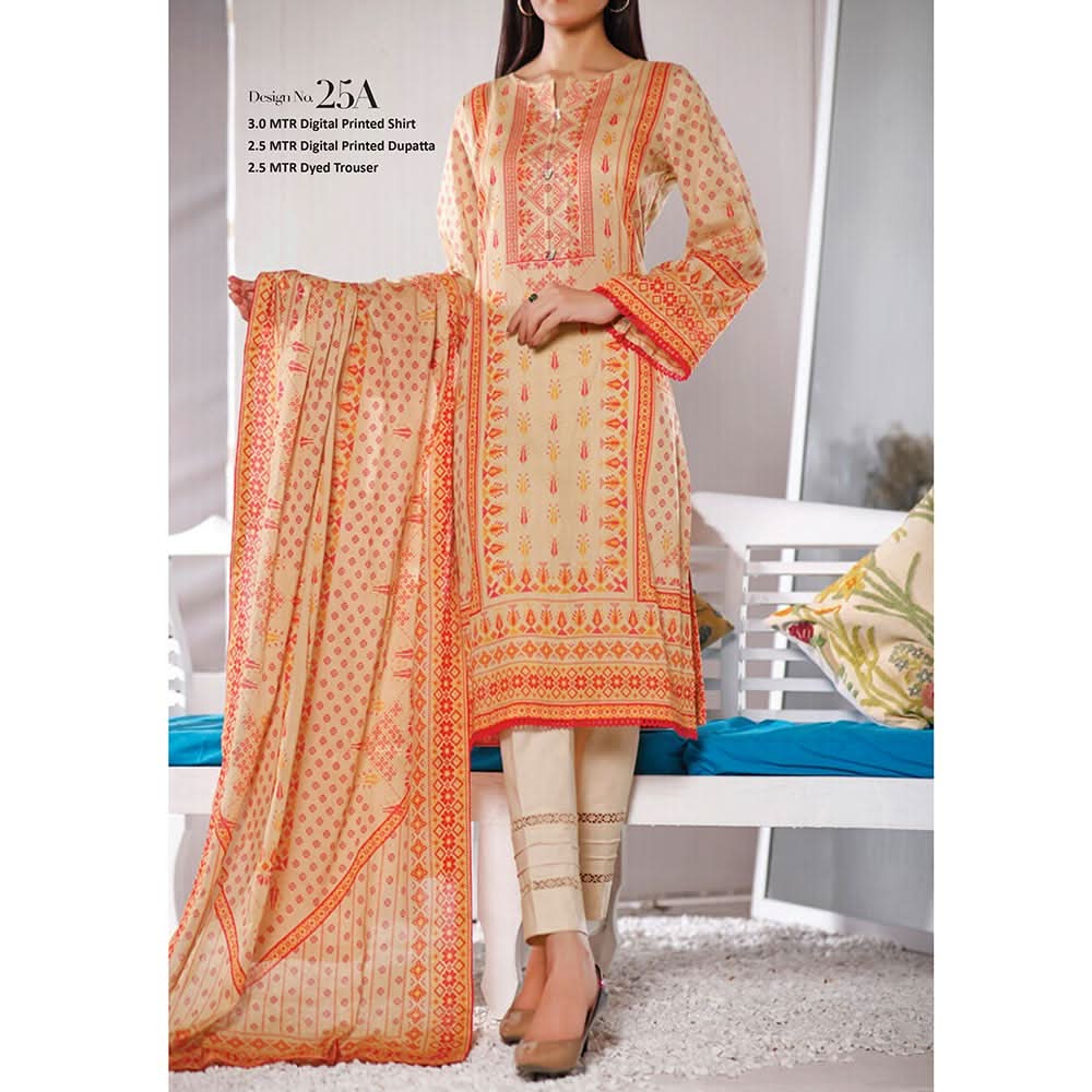 VS-MISRI Digital Printed Lawn V-3 3 Pcs Un-Stitched Suit - 25A, Women, 3Pcs Shalwar Suit, VS Textiles, Chase Value