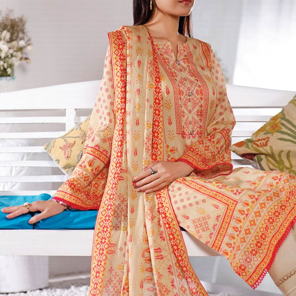 VS-MISRI Digital Printed Lawn V-3 3 Pcs Un-Stitched Suit - 25A, Women, 3Pcs Shalwar Suit, VS Textiles, Chase Value
