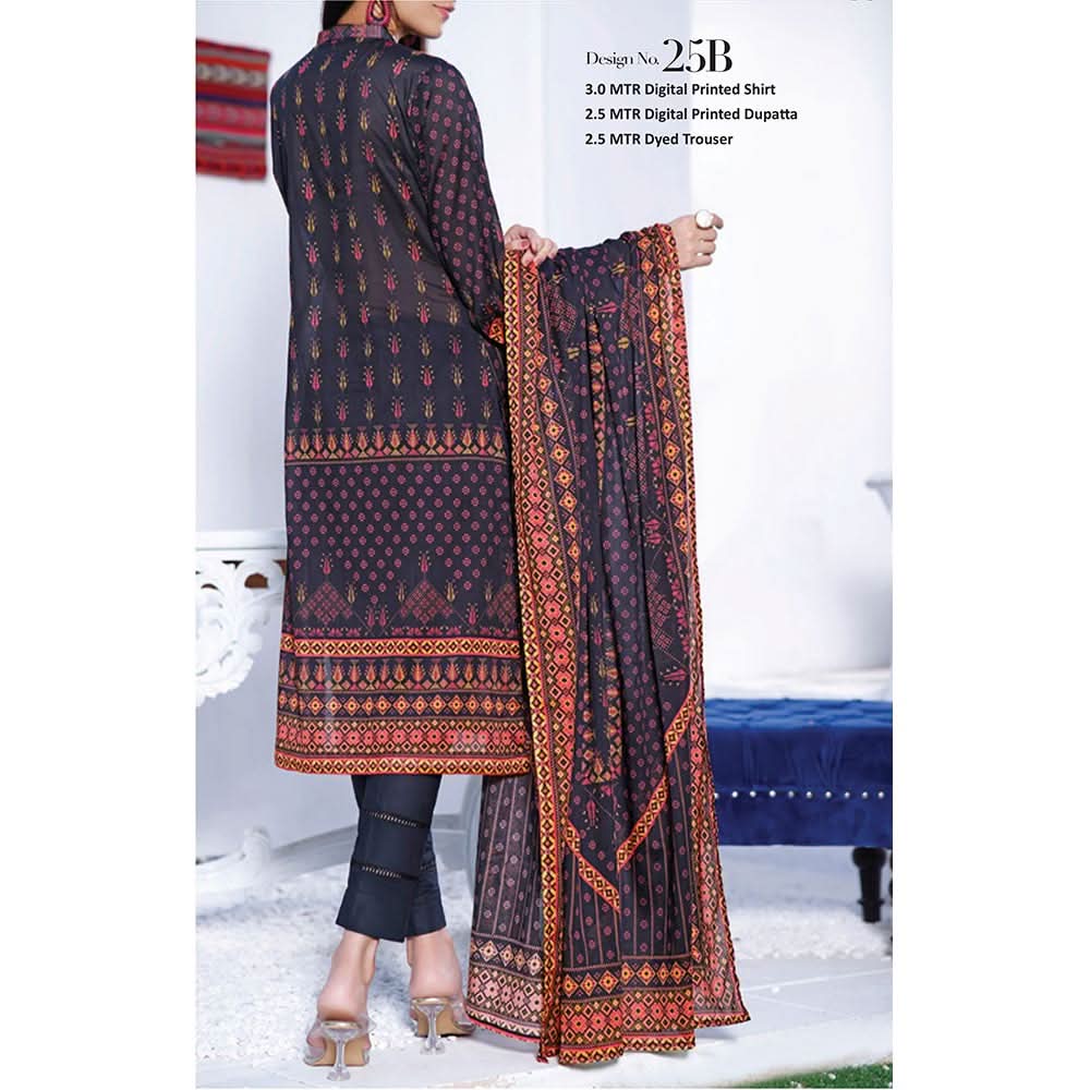 VS-MISRI Digital Printed Lawn V-3 3 Pcs Un-Stitched Suit - 25B, Women, 3Pcs Shalwar Suit, VS Textiles, Chase Value