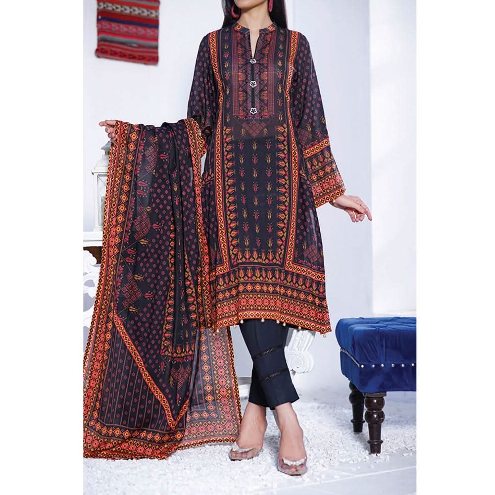 VS-MISRI Digital Printed Lawn V-3 3 Pcs Un-Stitched Suit - 25B, Women, 3Pcs Shalwar Suit, VS Textiles, Chase Value