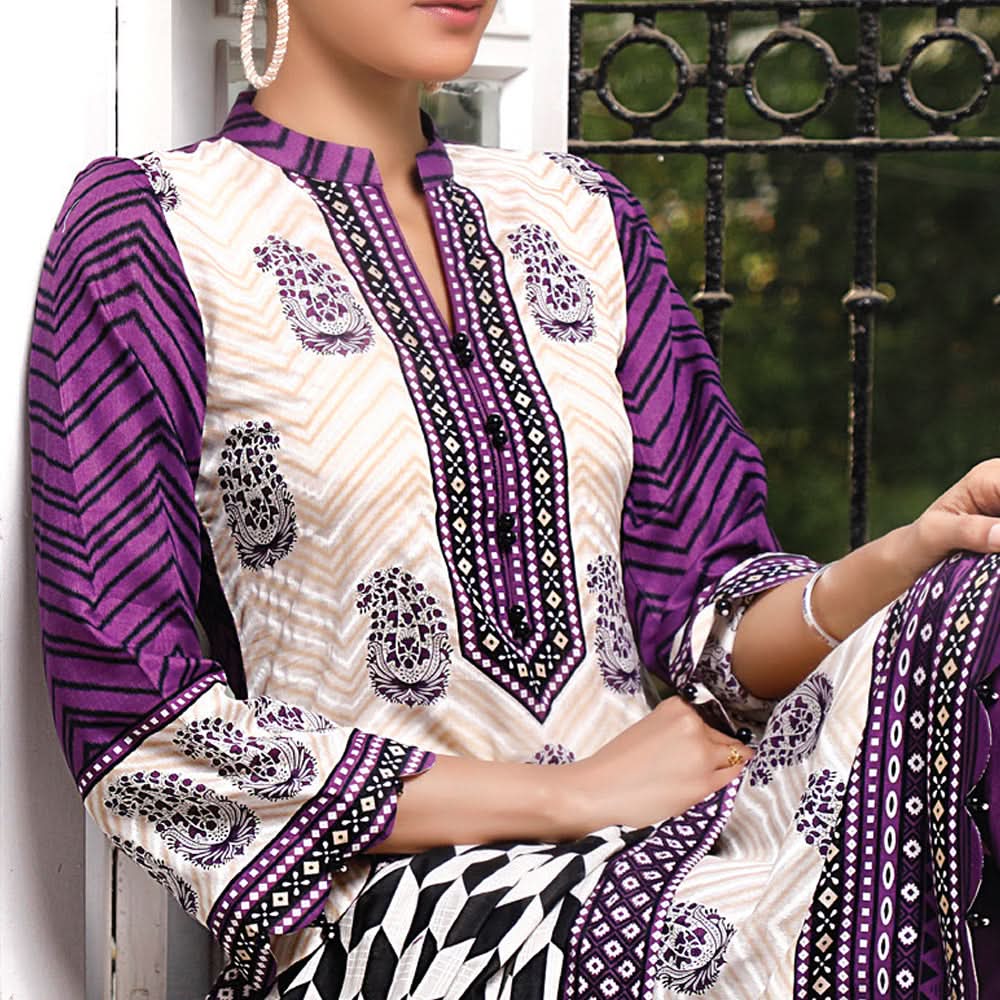 VS Signature Series Printed Lawn 3 Pcs Un-Stitched Suit Vol 1 - 2603-A, Women, 3Pcs Shalwar Suit, VS Textiles, Chase Value