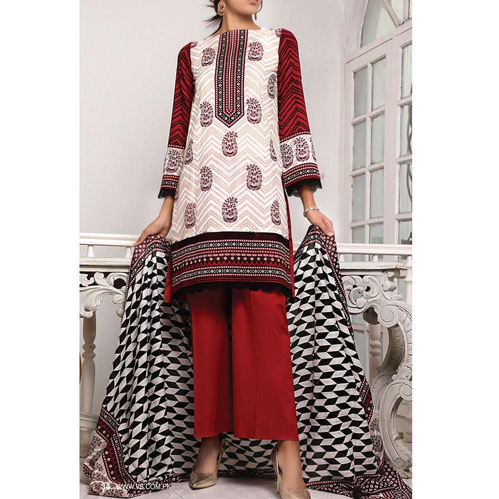 VS Signature Series Printed Lawn 3 Pcs Un-Stitched Suit Vol 1 - 2603-B, Women, 3Pcs Shalwar Suit, VS Textiles, Chase Value