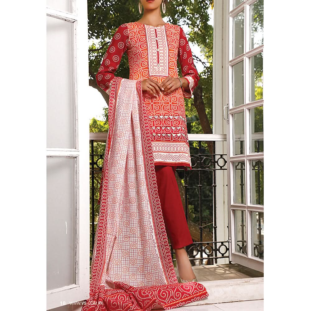 VS Signature Series Printed Lawn 3 Pcs Un-Stitched Suit Vol 1 - 2606-B, Women, 3Pcs Shalwar Suit, VS Textiles, Chase Value