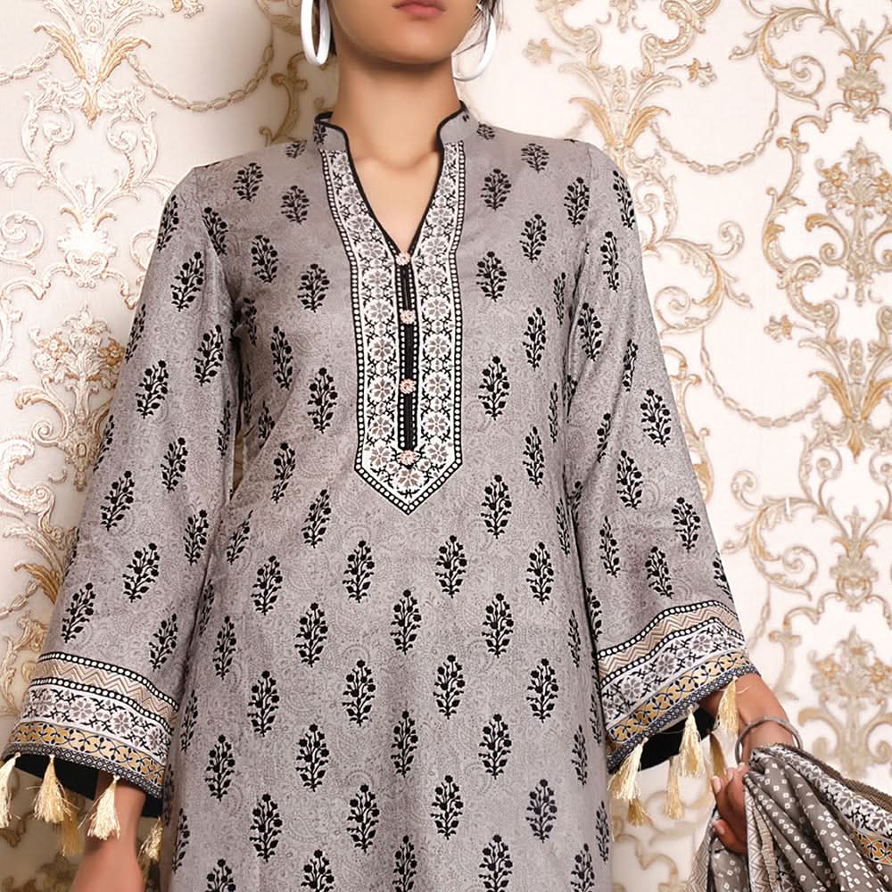 VS Signature Series Printed Lawn 3 Pcs Un-Stitched Suit Vol 1 - 2613-A, Women, 3Pcs Shalwar Suit, VS Textiles, Chase Value