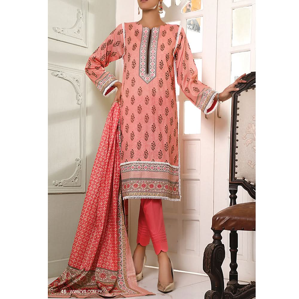 VS Signature Series Printed Lawn 3 Pcs Un-Stitched Suit Vol 1 - 2613-B, Women, 3Pcs Shalwar Suit, VS Textiles, Chase Value