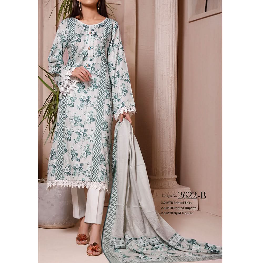 Signature Printed Lawn 3Pcs Unstitched Suit V1, Women, 3Pcs Shalwar Suit, Chase Value, Chase Value