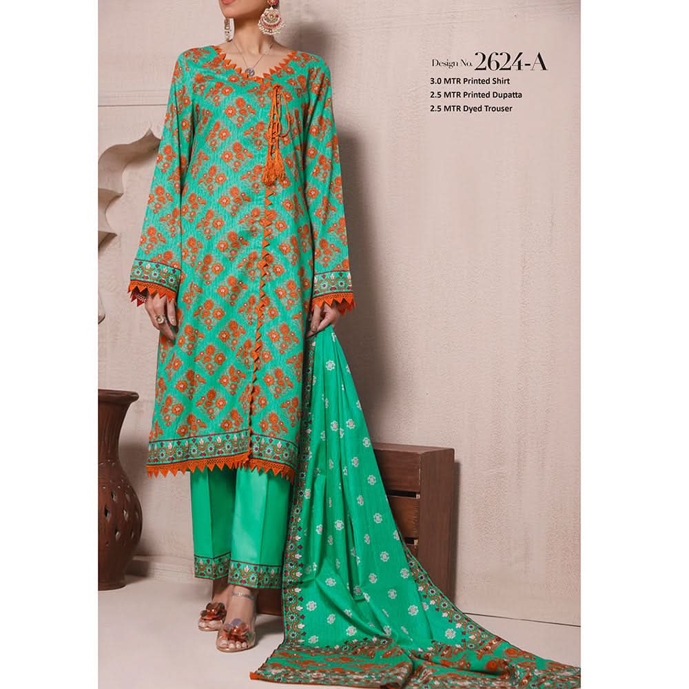 Signature Printed Lawn 3Pcs Unstitched Suit V1, Women, 3Pcs Shalwar Suit, Chase Value, Chase Value