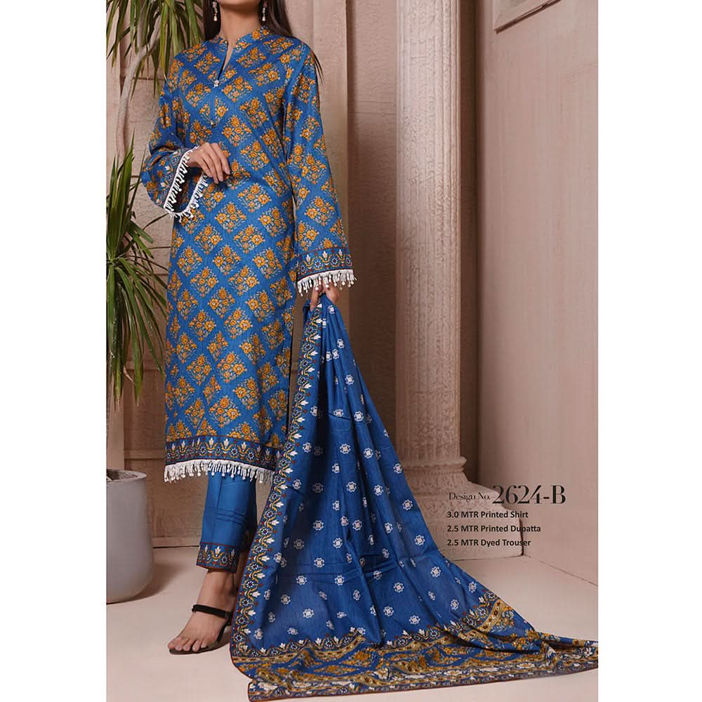 Signature Printed Lawn 3Pcs Unstitched Suit V1, Women, 3Pcs Shalwar Suit, Chase Value, Chase Value
