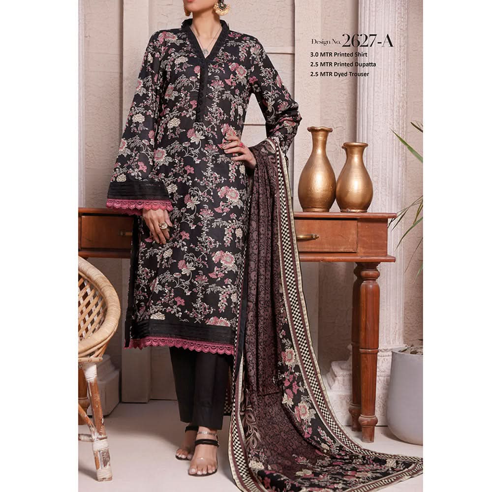 Signature Printed Lawn 3Pcs Unstitched Suit V1, Women, 3Pcs Shalwar Suit, Chase Value, Chase Value