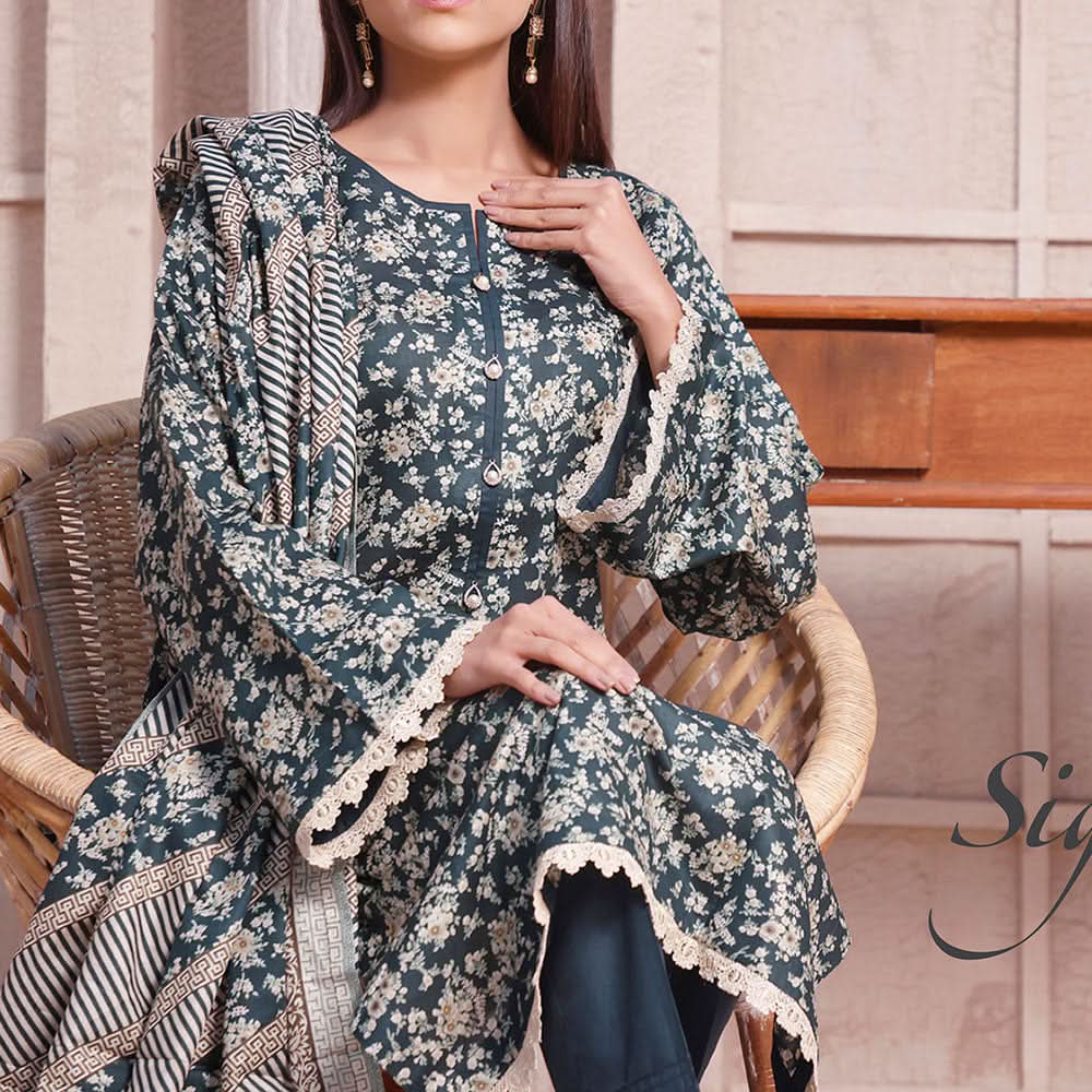 Signature Printed Lawn 3Pcs Unstitched Suit V1, Women, 3Pcs Shalwar Suit, Chase Value, Chase Value