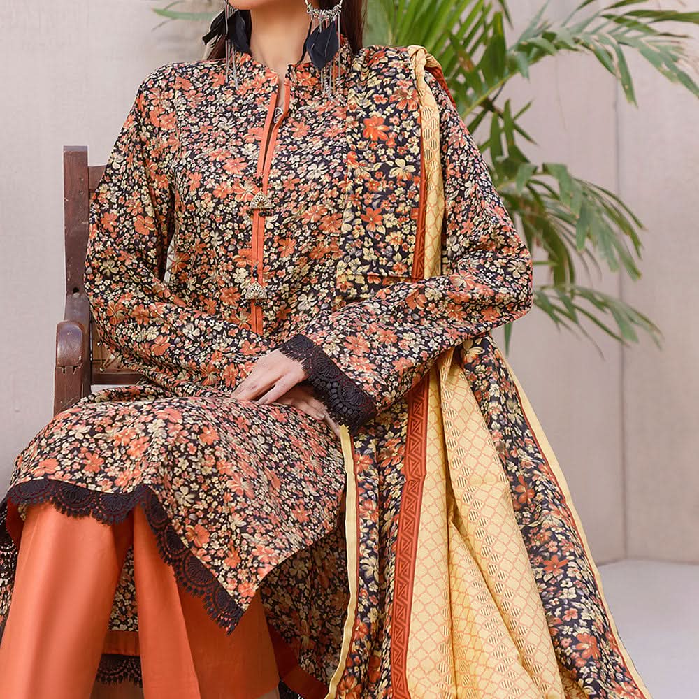 Signature Printed Lawn 3Pcs Unstitched Suit V1, Women, 3Pcs Shalwar Suit, Chase Value, Chase Value