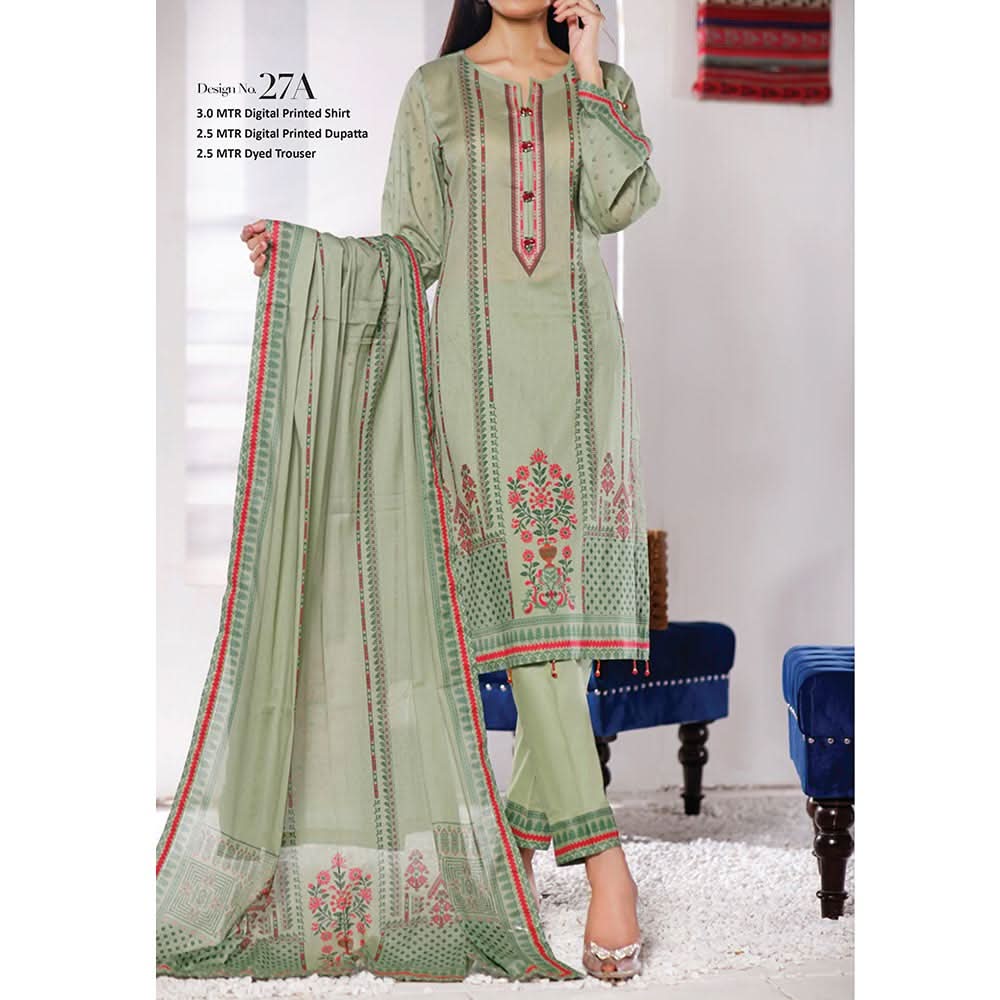 VS-MISRI Digital Printed Lawn V-3 3 Pcs Un-Stitched Suit - 27A, Women, 3Pcs Shalwar Suit, VS Textiles, Chase Value