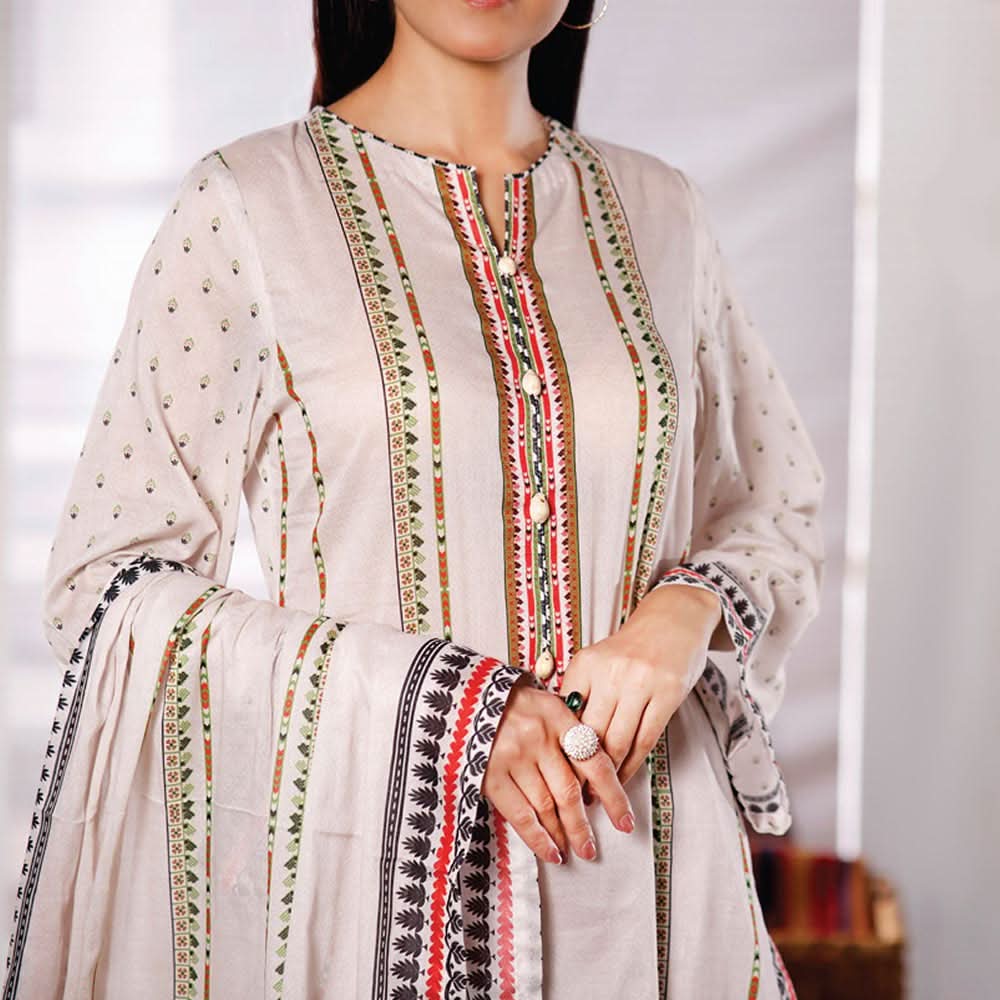 VS-MISRI Digital Printed Lawn V-3 3 Pcs Un-Stitched Suit - 27B, Women, 3Pcs Shalwar Suit, VS Textiles, Chase Value