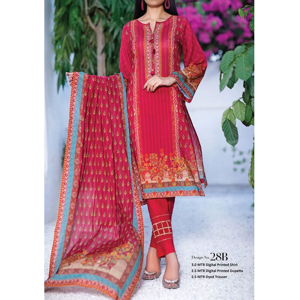 VS-MISRI Digital Printed Lawn V-3 3 Pcs Un-Stitched Suit - 28B, Women, 3Pcs Shalwar Suit, VS Textiles, Chase Value