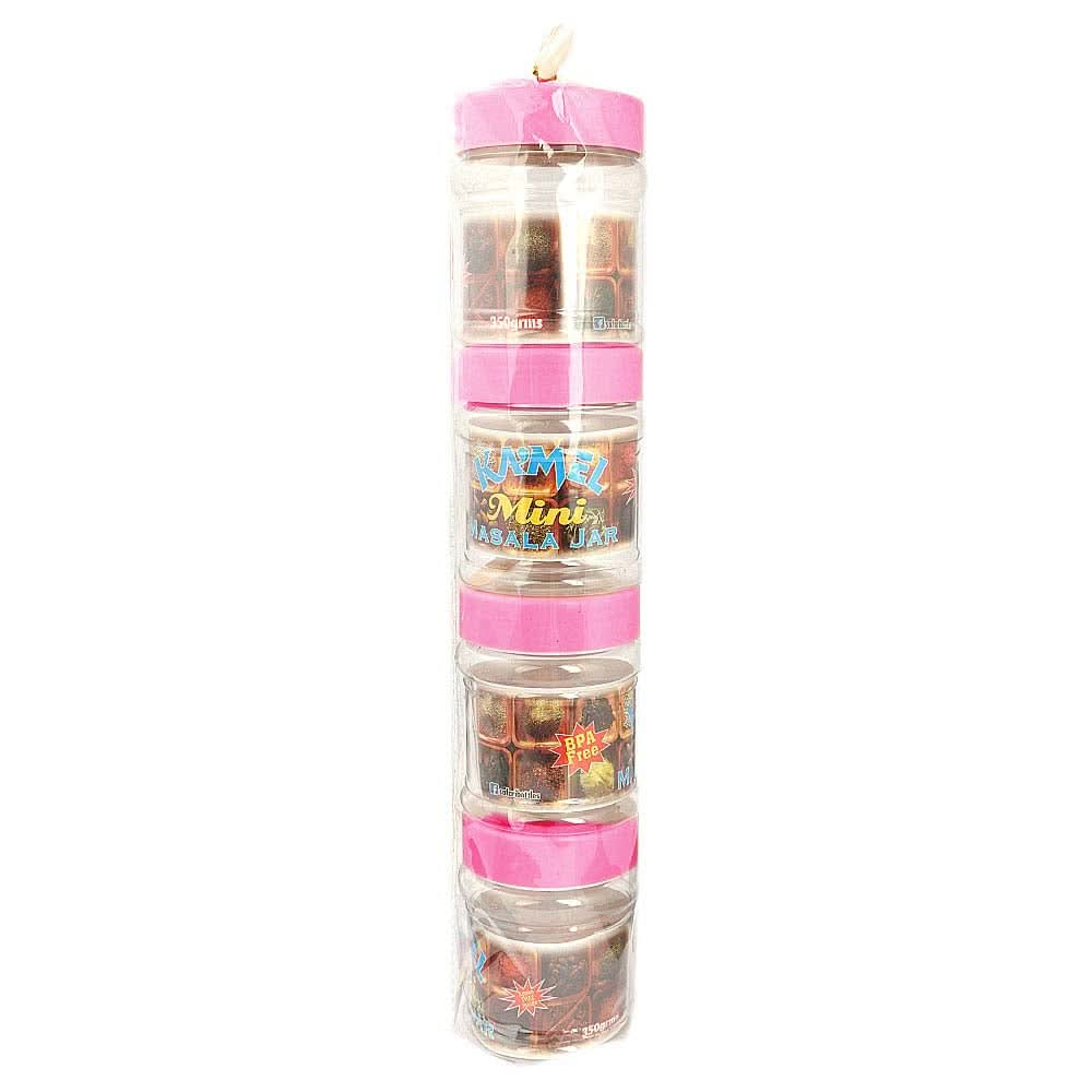 Spice Jar 4 Pcs - Pink, Home & Lifestyle, Storage Boxes, Chase Value, Chase Value