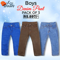 Boys Denim Pant Pack Of 3, Kids, Boys Pants, Chase Value, Chase Value