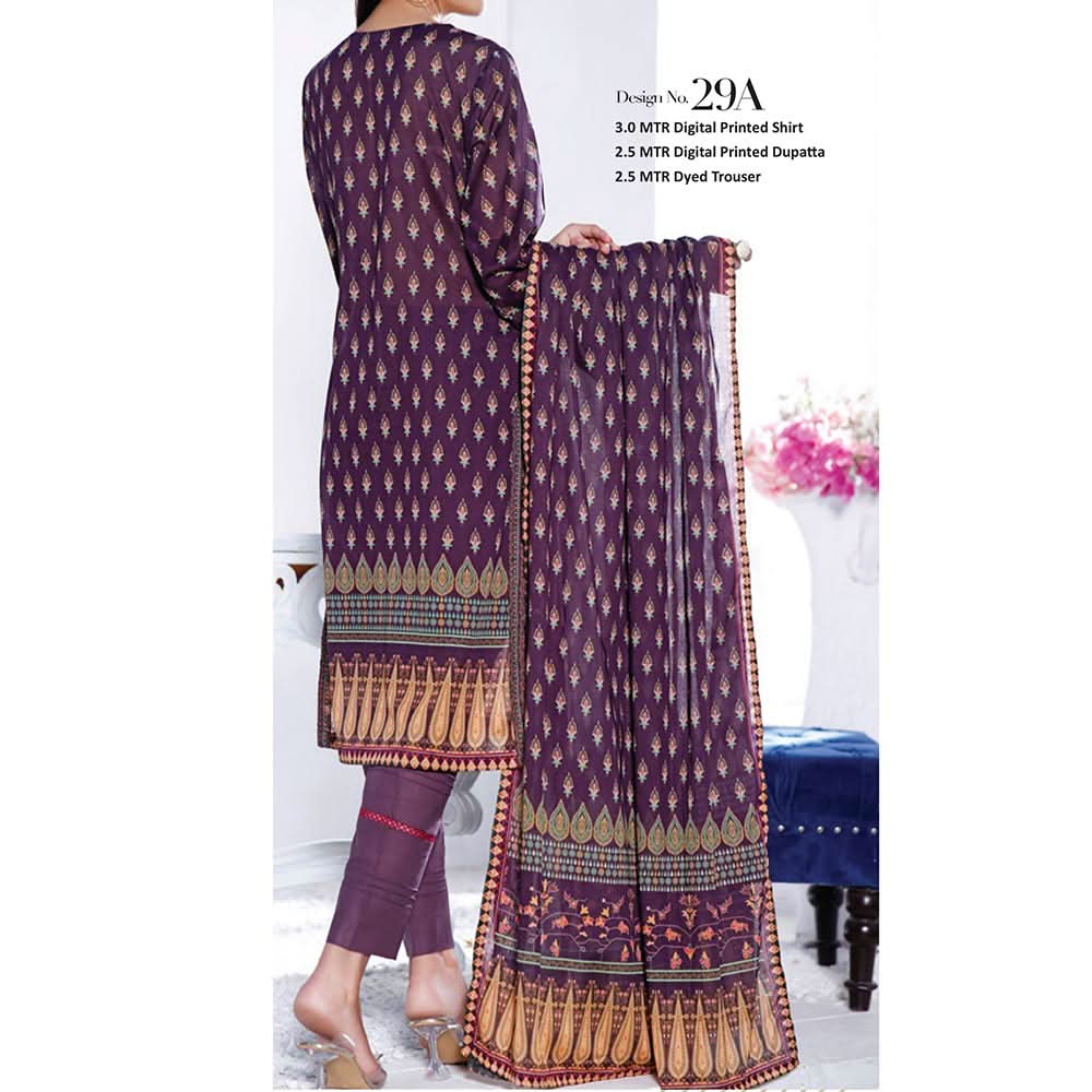 VS-MISRI Digital Printed Lawn V-3 3 Pcs Un-Stitched Suit - 29A, Women, 3Pcs Shalwar Suit, VS Textiles, Chase Value