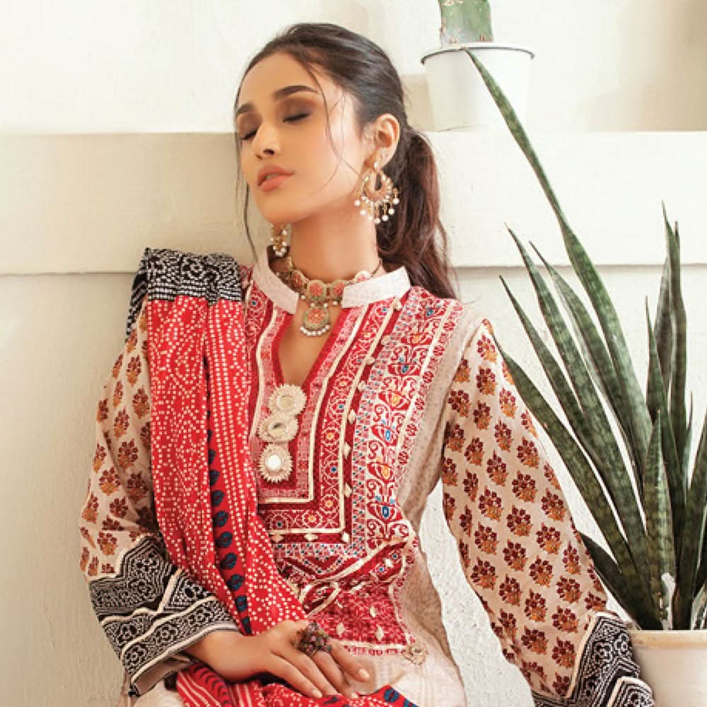 Monsoon Printed Lawn 3 Pcs Un-Stitched Suit Vol 3 - 2-A, Women, 3Pcs Shalwar Suit, Al-Zohaib Textiles, Chase Value