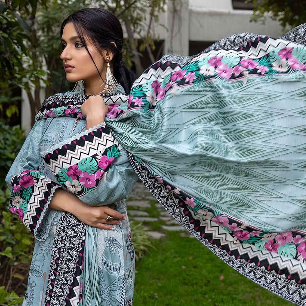 Anum Printed Lawn Unstitiched 3Pcs Suit V1 - A-2, Women, 3Pcs Shalwar Suit, Al-Zohaib Textiles, Chase Value