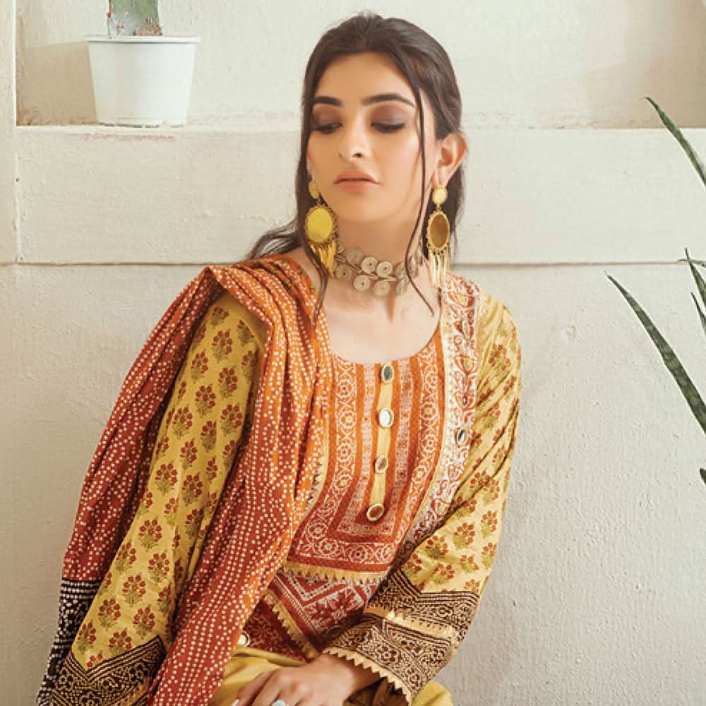 Monsoon Printed Lawn 3 Pcs Un-Stitched Suit Vol 3 - 2-B, Women, 3Pcs Shalwar Suit, Al-Zohaib Textiles, Chase Value