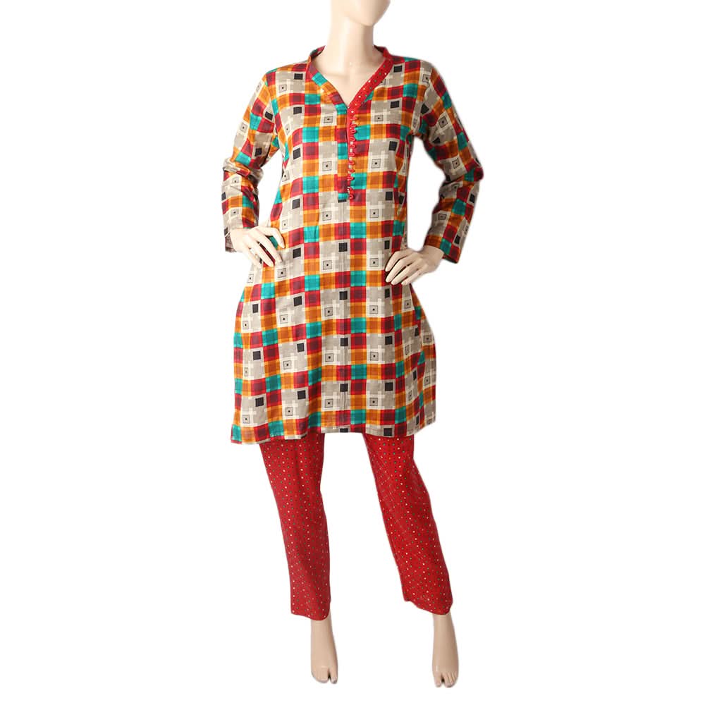Mahnoor Printed Cotton 2 Pcs Un-Stitched Suit - 2 B, Women, 2Pcs Shalwar Suit, United Textiles, Chase Value