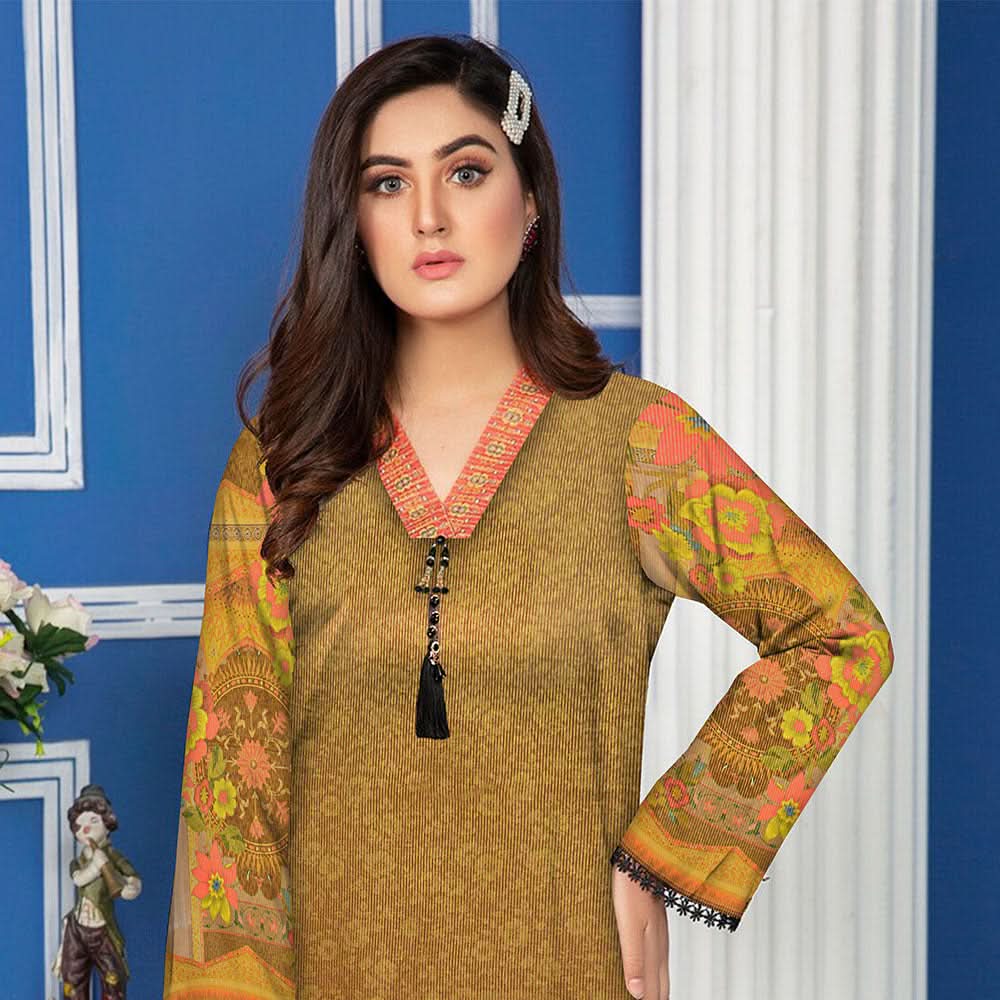 Anchal Digital Printed Masoori Un-Stitched Kurti - 02, Women, Unstitched Kurti, Ulfat Textile, Chase Value