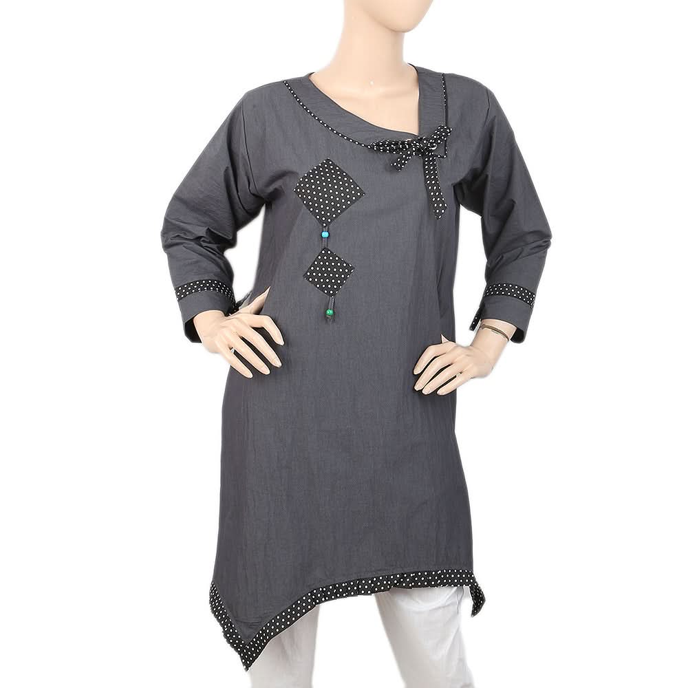Women's Denim Kurti - Dark Grey, Women, Ready Kurtis, Chase Value, Chase Value