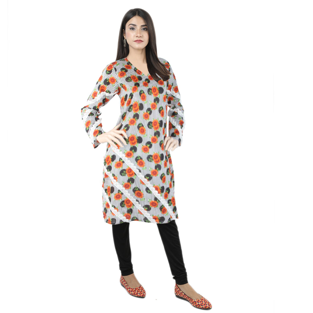 Karizma Chahat Printed Lawn 1 Pcs Un-Stitched Kurti - 12 B, Women, Unstitched Kurti, United Textiles, Chase Value