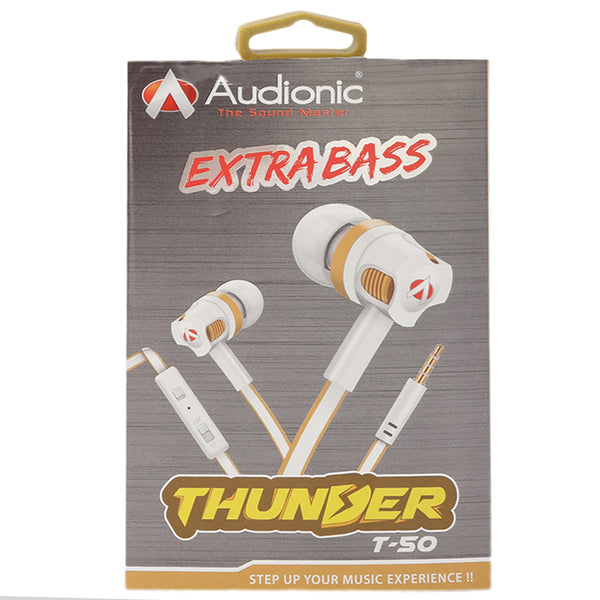 Audionic Thunder Handsfree (T-50) - White, Home & Lifestyle, Hand Free / Head Phones, Chase Value, Chase Value