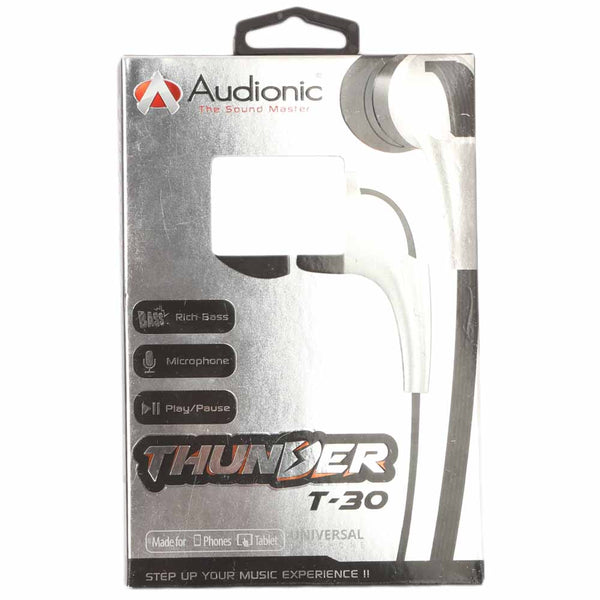 Audionic Thunder Handsfree (T-30) - Grey, Home & Lifestyle, Hand Free / Head Phones, Chase Value, Chase Value