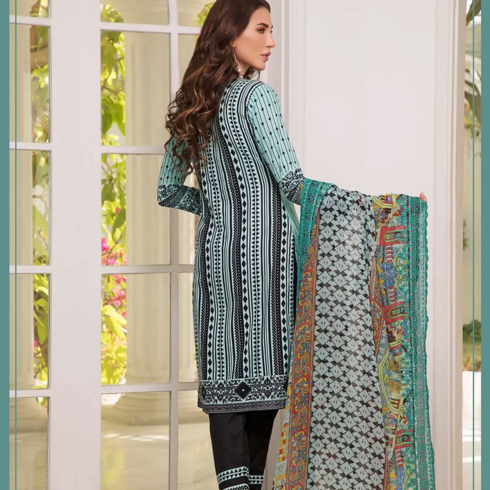 Zobia Noor Embroidered Lawn 3 Piece Un-Stitched Suit - A3, Women, 3Pcs Shalwar Suit, Salam's Textiles, Chase Value
