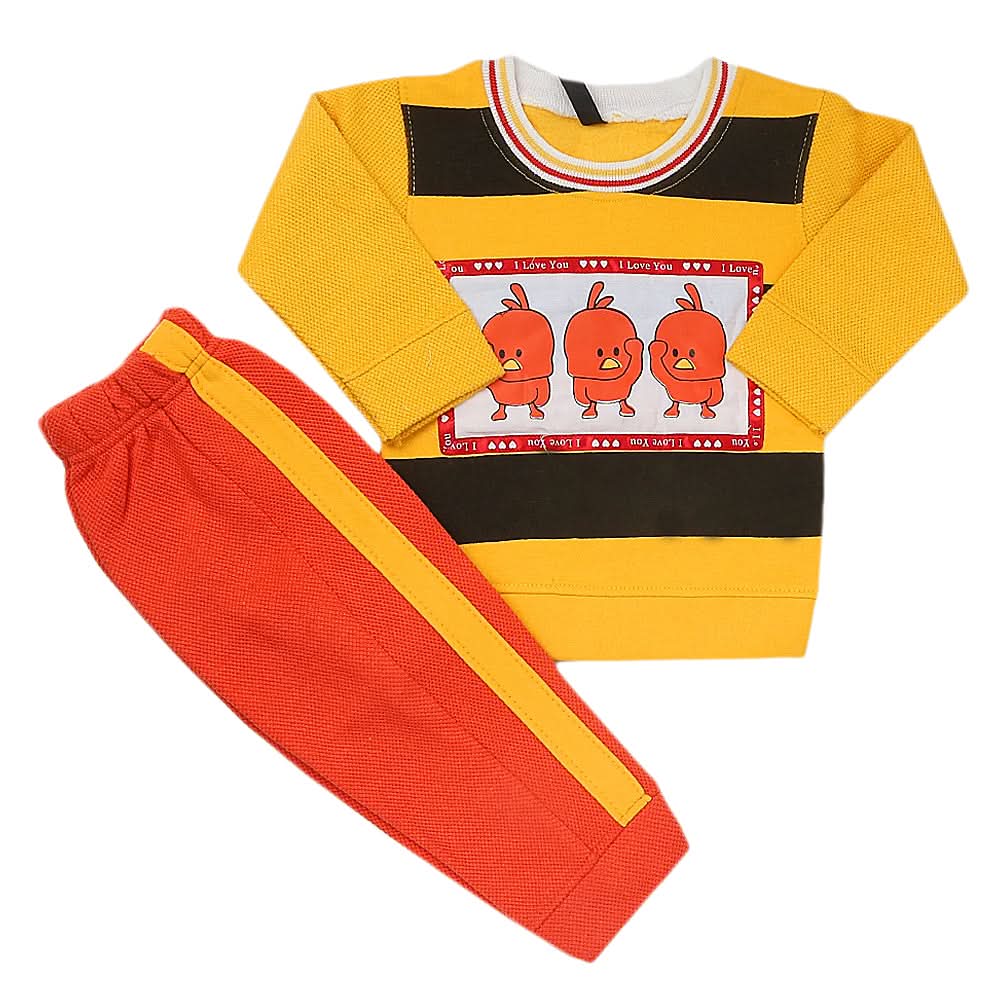 Boys Full Sleeves Fleece Suit 42717 - Yellow, Kids, Boys Sets And Suits, Chase Value, Chase Value