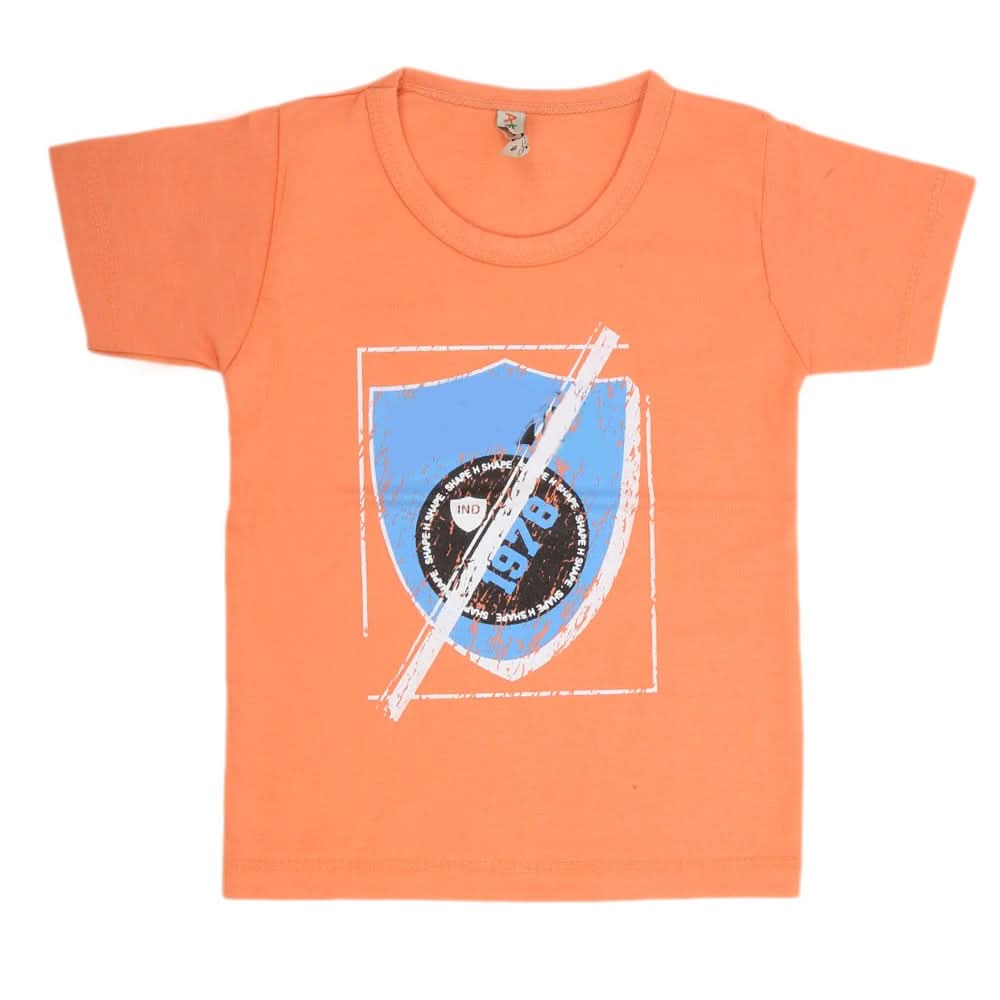 Boys Half Sleeves T-Shirt - Orange, Kids, Boys T-Shirts, Chase Value, Chase Value